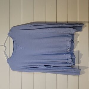 CHARLESTON THREADS LONG SLEEVED TOP  XL  BLUE/WHITE